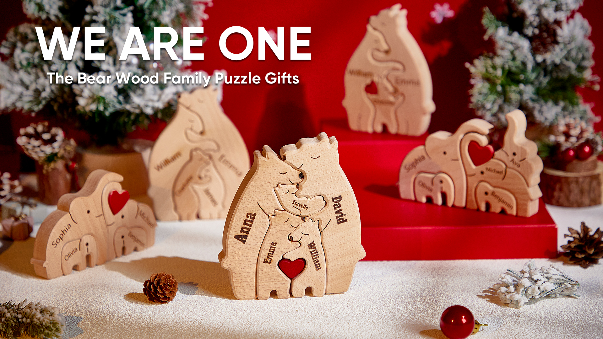 処分価格‼️貔貅❤サンストーン❤ファミリー❤家族セット❤台座付き Amazon.com: Personalized Wooden Hugging Bear Family Puzzle Custom